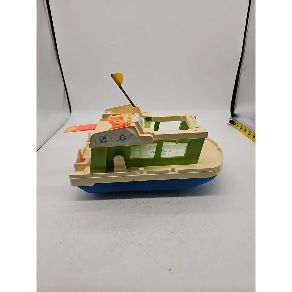 Vintage 1972 Fisher Price Little People Houseboat Happy House Boat Toy #985‎